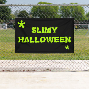 Slimy Halloween green slime spooky typography Banner