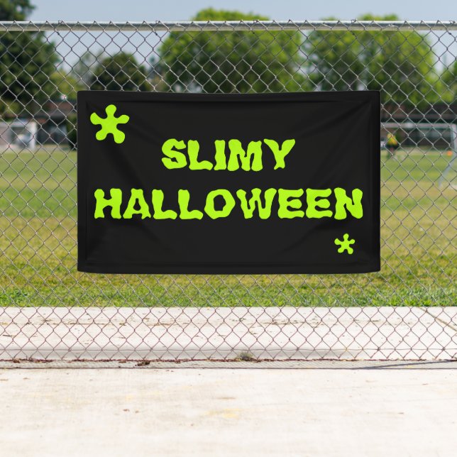 Slimy Halloween green slime spooky typography Banner (Insitu)
