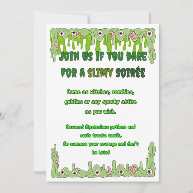 Slimy Halloween Invitation Card (Front)