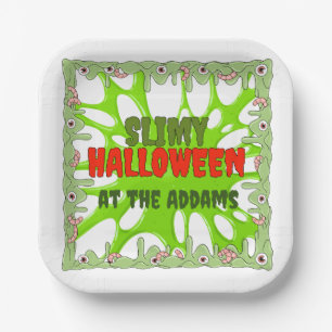 Slimy Halloween Plates