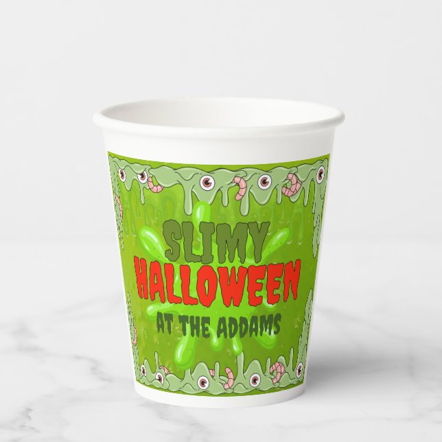 Slimy Halloween (with hidden friends) Paper cup (Front)