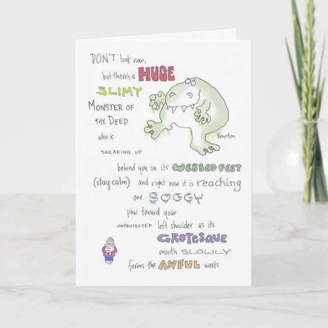 SLIMY MONSTER birthday Boynton Card (Front)