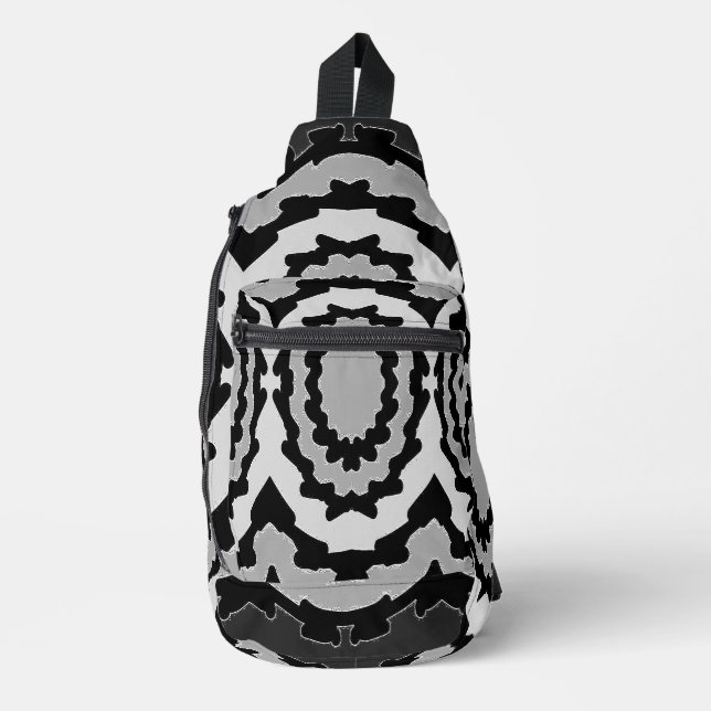 Sling Bag, A Retro black & gray classic design   Bag (Front)