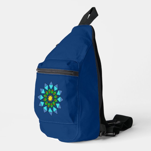 Sling Bag - Blue and Green Mandala (Right Corner)