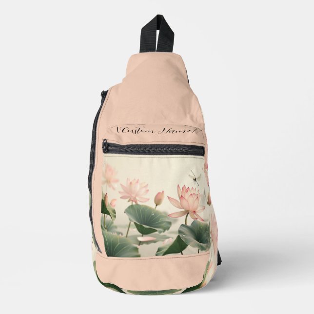 Sling Duffel - Dragonfly in Pink Sling Bag (Front)