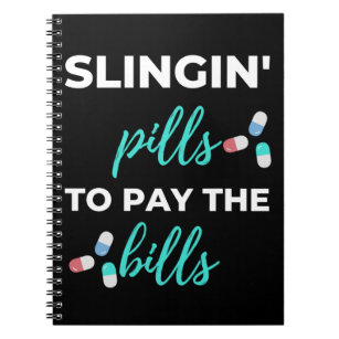  Funny Skeleton Slingin' Pills To Pay The Bills Badge