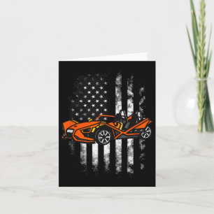 Slingshot Car American Usa Flag 4th Of July Card