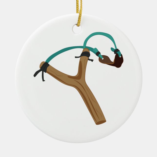 Slingshot Ceramic Ornament (Front)