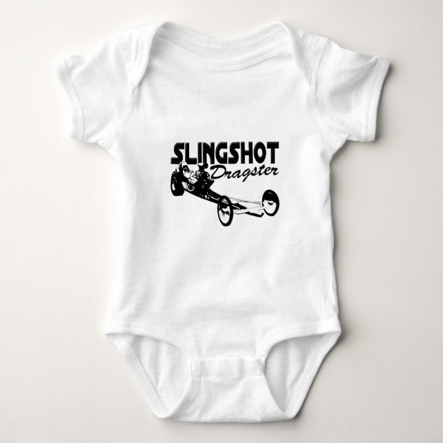 slingshot dragster vintage drag racing baby bodysuit (Front)