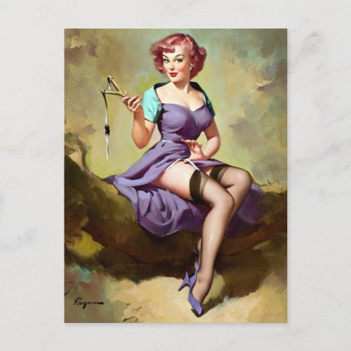 Slingshot Pin Up Postcard