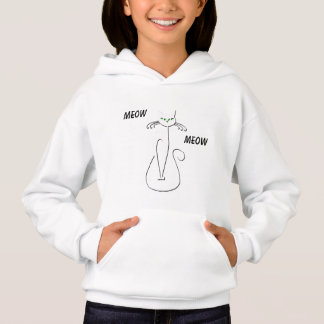 Slinky Black Cat Meow Meow Custom Text Green Eyes Hoodie