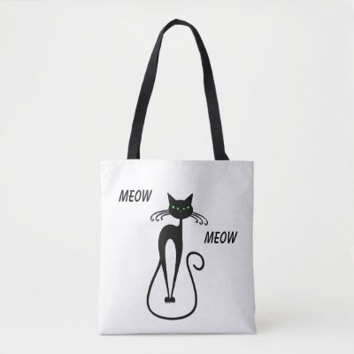 Slinky Black Cat Meow Meow Custom Text Green Eyes