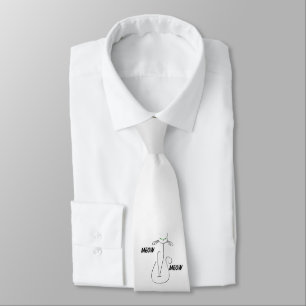 Slinky Black Cat Meow Meow Green Eyes on silver Neck Tie