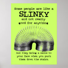 Slinky People Funny Print Poster Humor