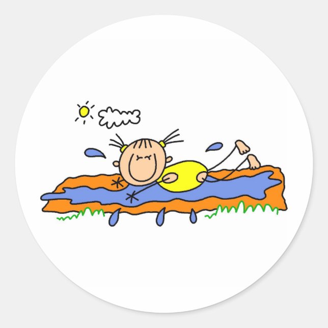Slip And Slide On A Hot Day Sticker (Front)