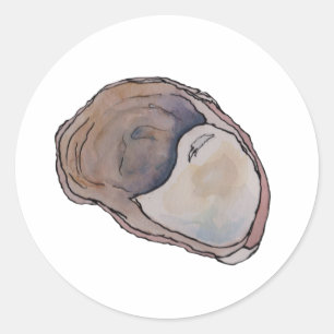 Slipper shell watercolor classic round sticker