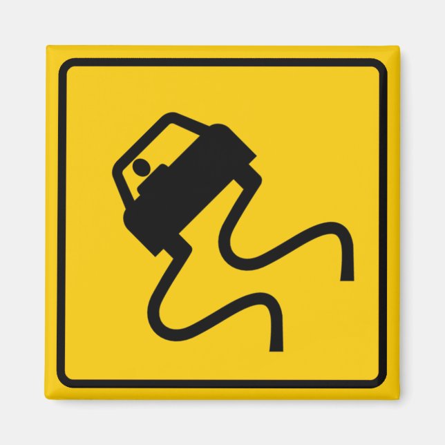 Slippery When Wet Highway Sign Magnet (Front)