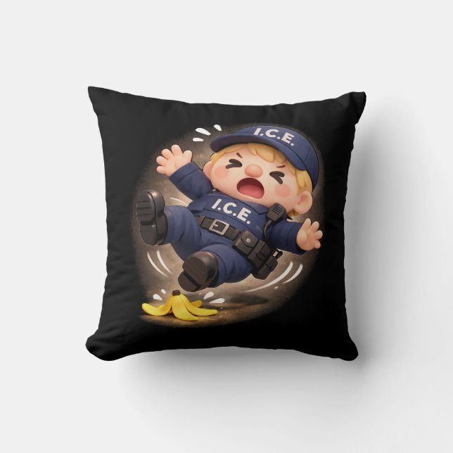 Slippery When Wet Throw Pillow (Front)