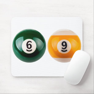 SlipperyJoe 69 hard pool table two billiard balls Mouse Pad