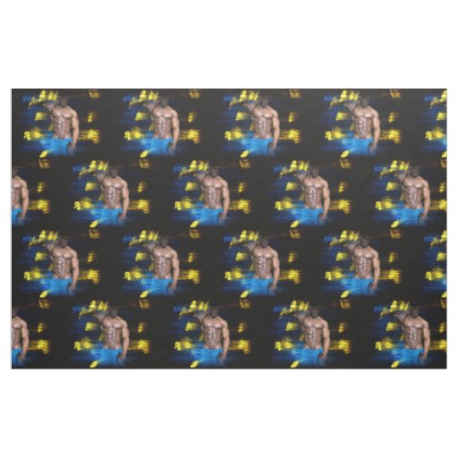 SlipperyJoe black muscular man sexy shirtless conf Fabric