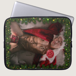 SlipperyJoe candy canes male chest lollipop colorf Laptop Sleeve