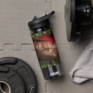 SlipperyJoe candy canes male chest lollipop colorf Water Bottle