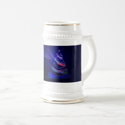 SlipperyJoe Christmas tree beautiful colorful Chri Beer Stein