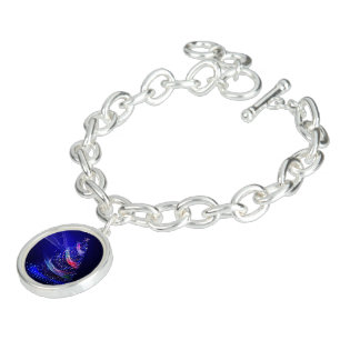 SlipperyJoe Christmas tree digital translucent red Bracelet
