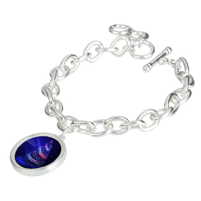 SlipperyJoe Christmas tree digital translucent red Bracelet (Side)