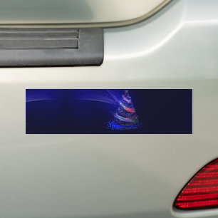 SlipperyJoe Christmas tree digital translucent red Bumper Sticker