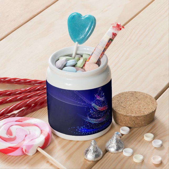 SlipperyJoe Christmas tree digital translucent red Candy Jar (In Situ)