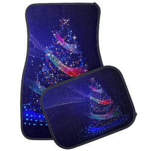 SlipperyJoe Christmas tree digital translucent red Car Floor Mat