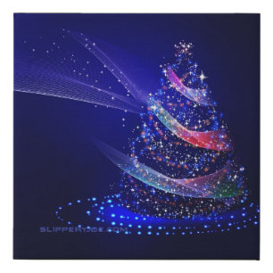 SlipperyJoe Christmas tree digital translucent red Faux Canvas Print