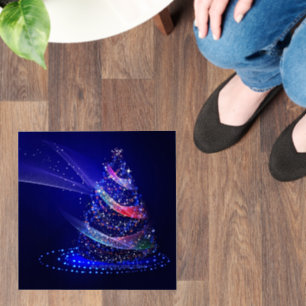 SlipperyJoe Christmas tree digital translucent red Floor Decals
