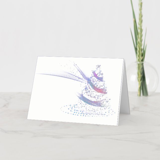 SlipperyJoe Christmas tree digital translucent red Foil Holiday Card (Front)