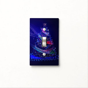 SlipperyJoe Christmas tree digital translucent red Light Switch Cover