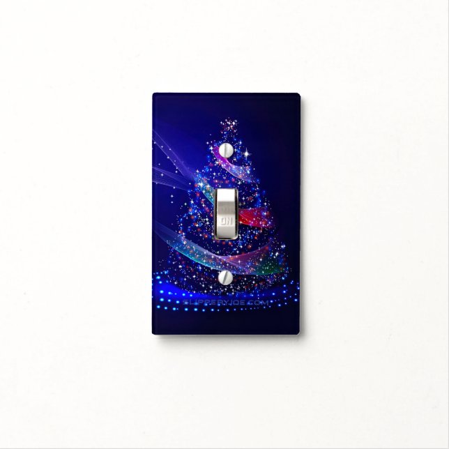 SlipperyJoe Christmas tree digital translucent red Light Switch Cover (In Situ)