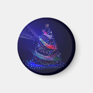 SlipperyJoe Christmas tree digital translucent red Magnet