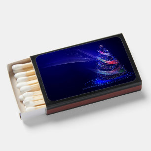 SlipperyJoe Christmas tree digital translucent red Matchboxes