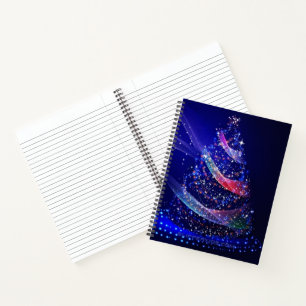 SlipperyJoe Christmas tree digital translucent red Notebook