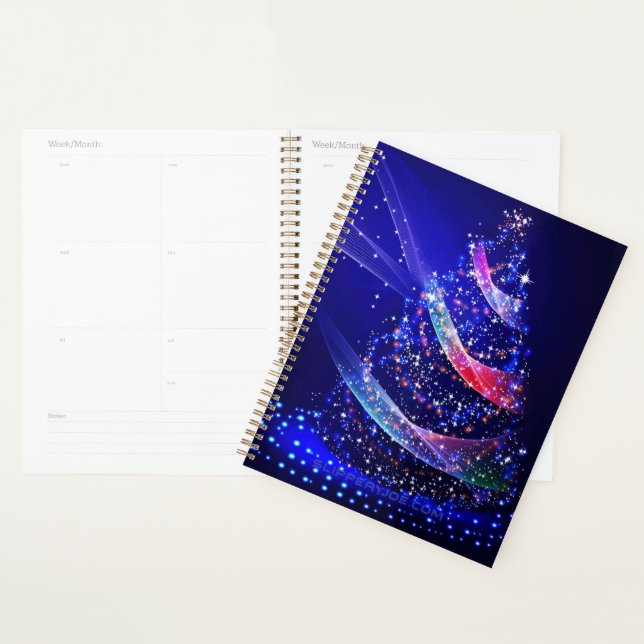 SlipperyJoe Christmas tree digital translucent red Planner (Display)