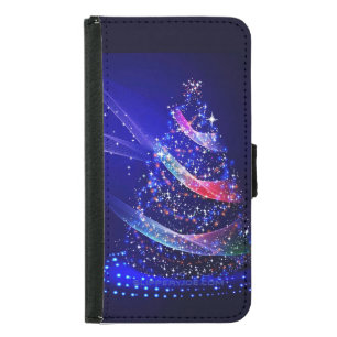 SlipperyJoe Christmas tree digital translucent red Samsung Galaxy S5 Wallet Case
