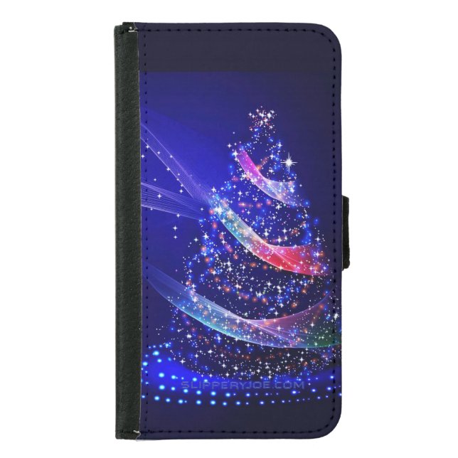 SlipperyJoe Christmas tree digital translucent red Samsung Galaxy Wallet Case (Front)