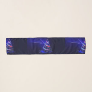 SlipperyJoe Christmas tree digital translucent red Scarf