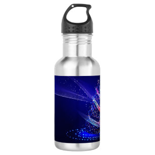 SlipperyJoe Christmas tree digital translucent red Stainless Steel Water Bottle
