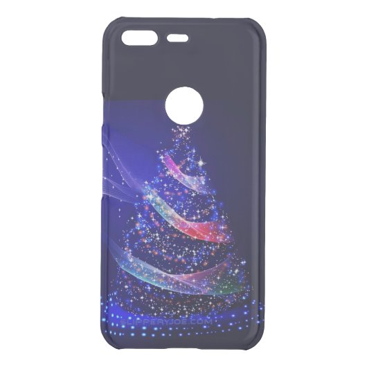 SlipperyJoe Christmas tree digital translucent red Uncommon Google Pixel Case (Back)