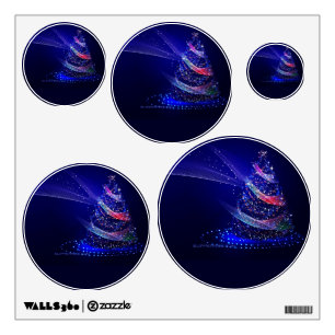 SlipperyJoe Christmas tree digital translucent red Wall Decal