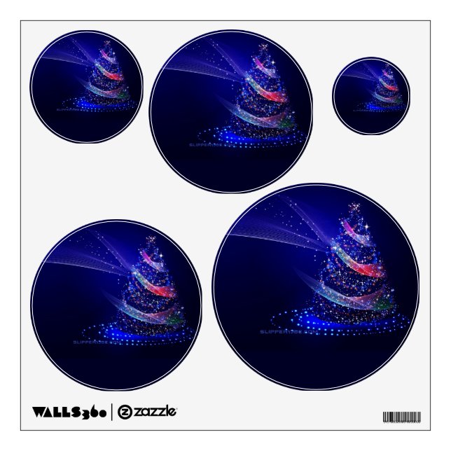 SlipperyJoe Christmas tree digital translucent red Wall Decal (Front)