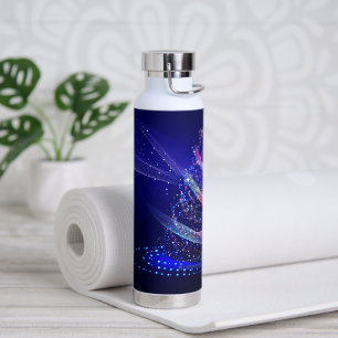 SlipperyJoe Christmas tree digital translucent red Water Bottle