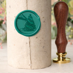 SlipperyJoe Christmas tree digital translucent red Wax Seal Stamp